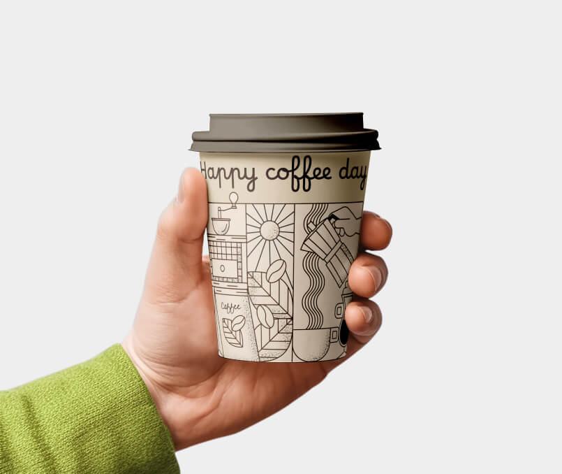 Стакан кофе: Happy coffee day